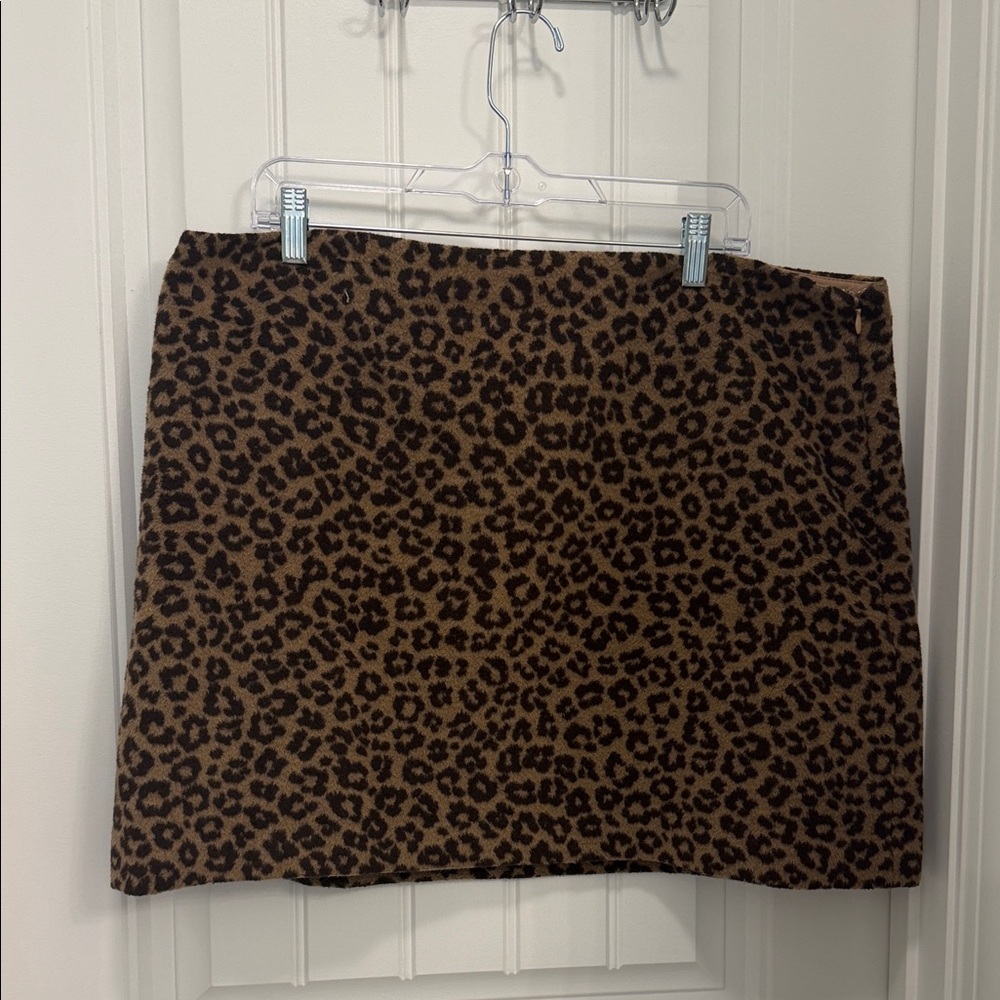 LOFT Brown Leopard Print Mini Skirt
